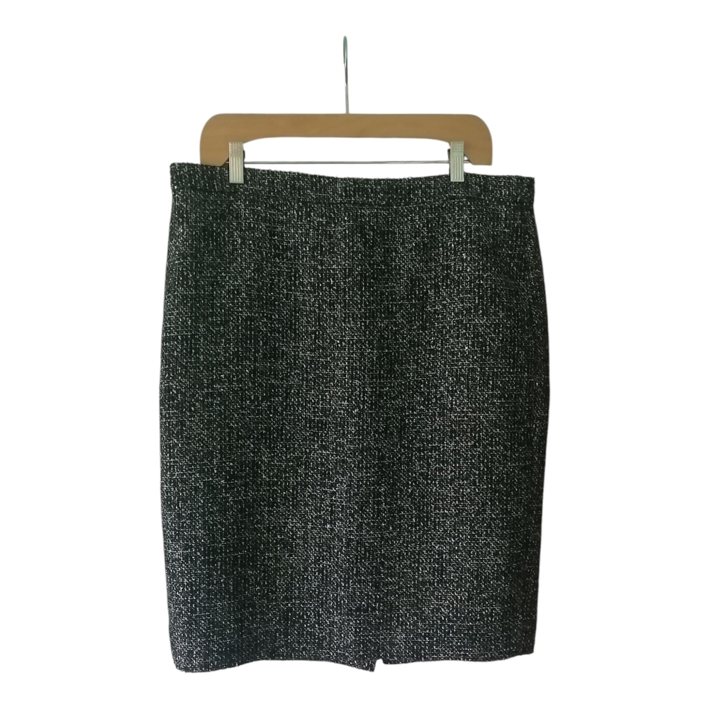 J. Crew Charcoal and White Pencil Skirt